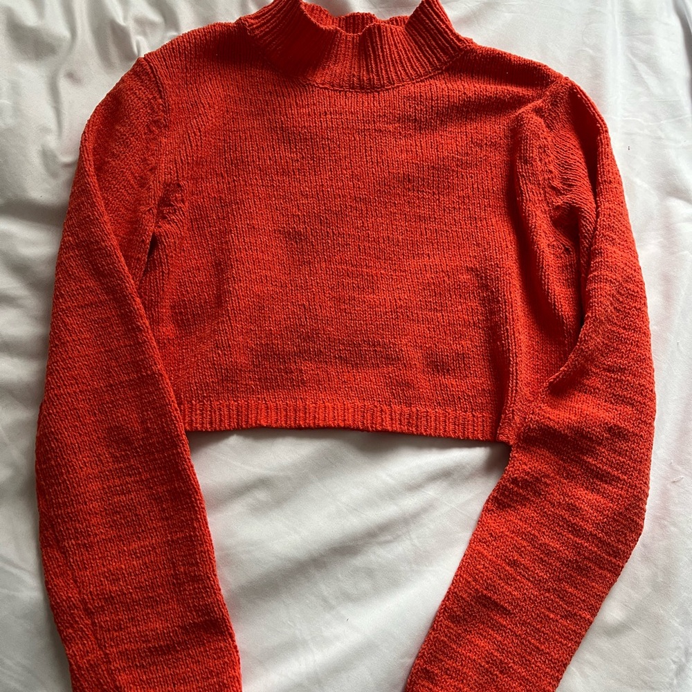 Orange cropped sweater